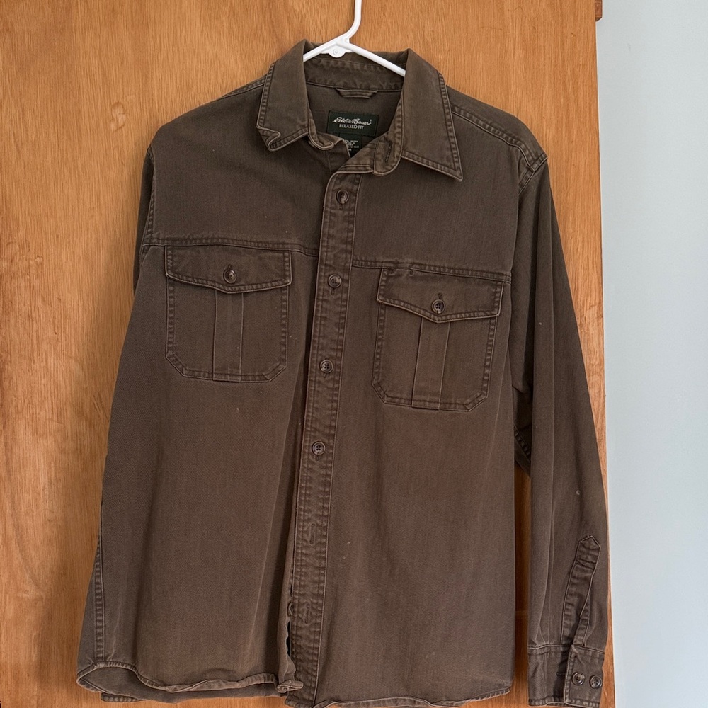 Eddie Bauer Men's Dark Brown Shirt Jacket
